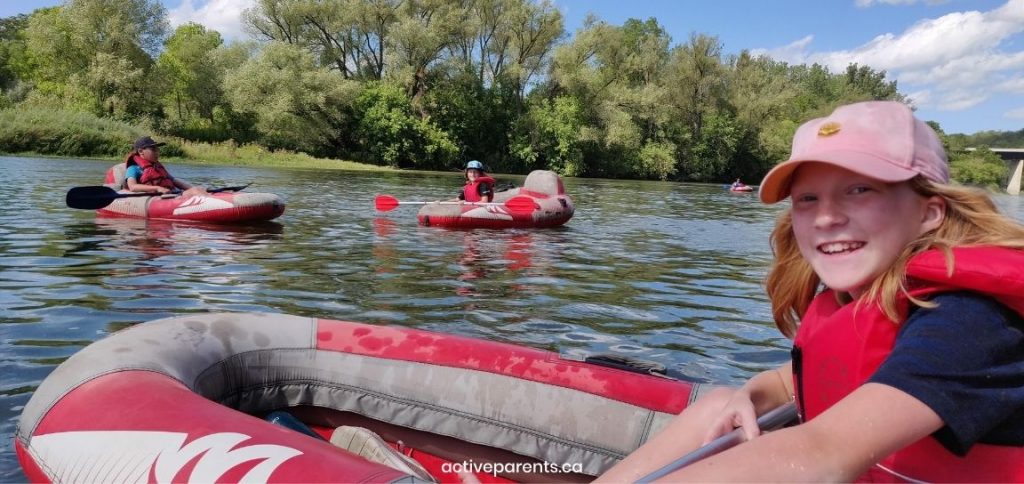 kids rafting on the grand river