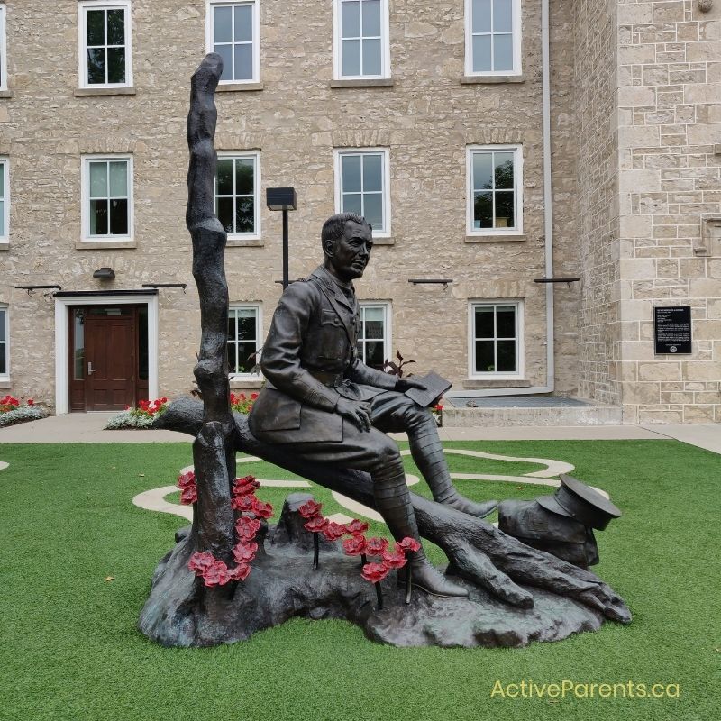 Statue outside John MacRae House in Guelph