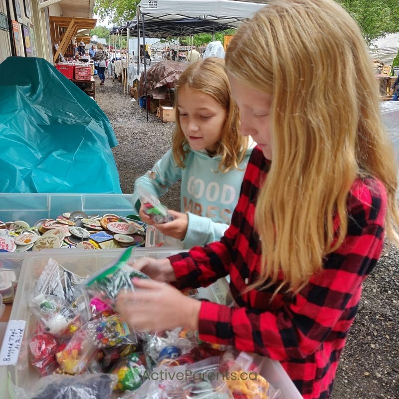 Girls shopping at the Aberfoyle Antique Market in Guelph