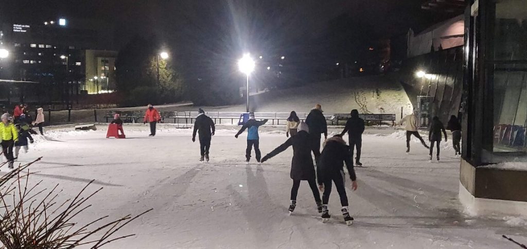 outdoor skating rink at spencer smith park