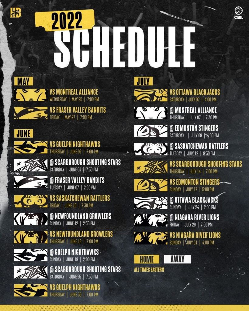 Honey Badgers 2022 Schedule