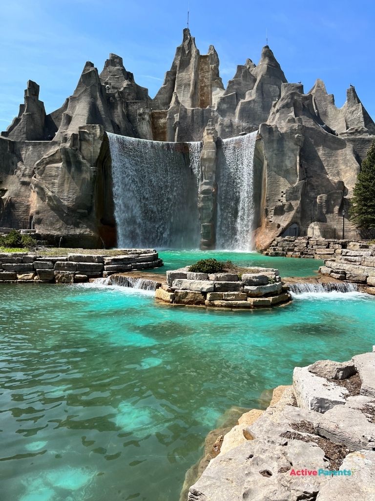 Waterfall and mountain at Canada's Wonderland