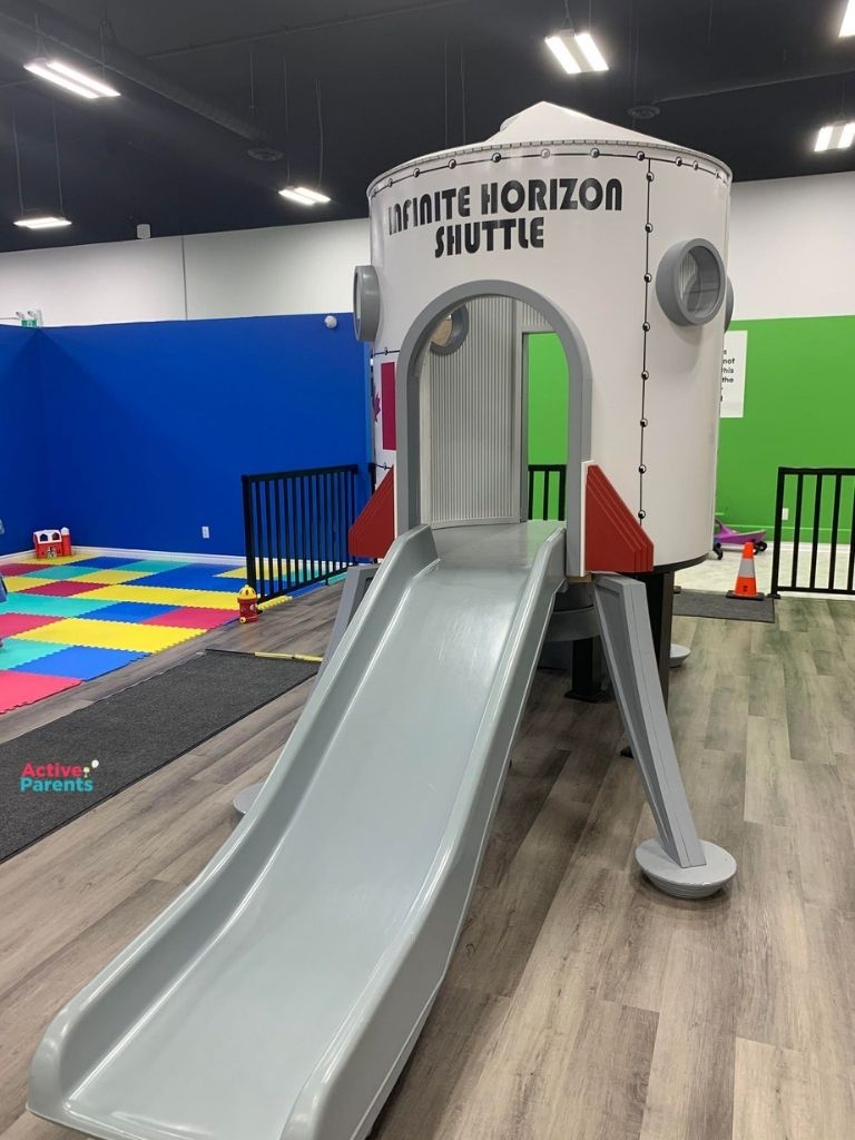shuttle and slide in the play section