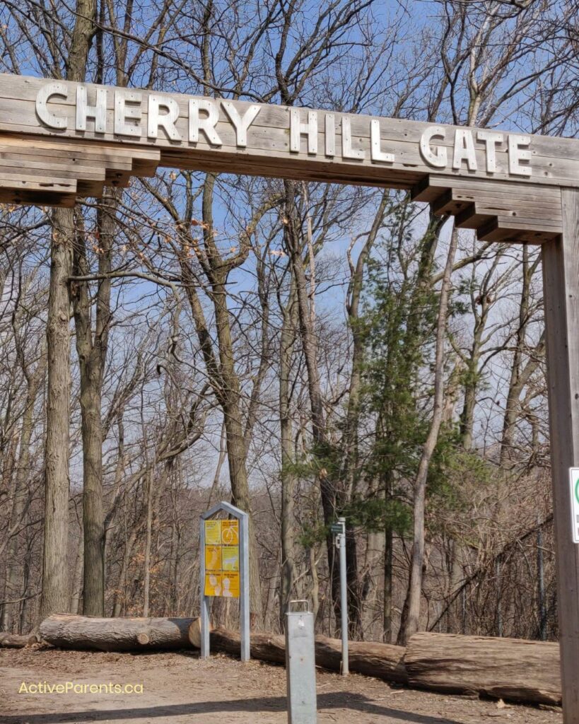 Entrance to Cherry Hill Gate across from Royal Botanical gardens in Burlington