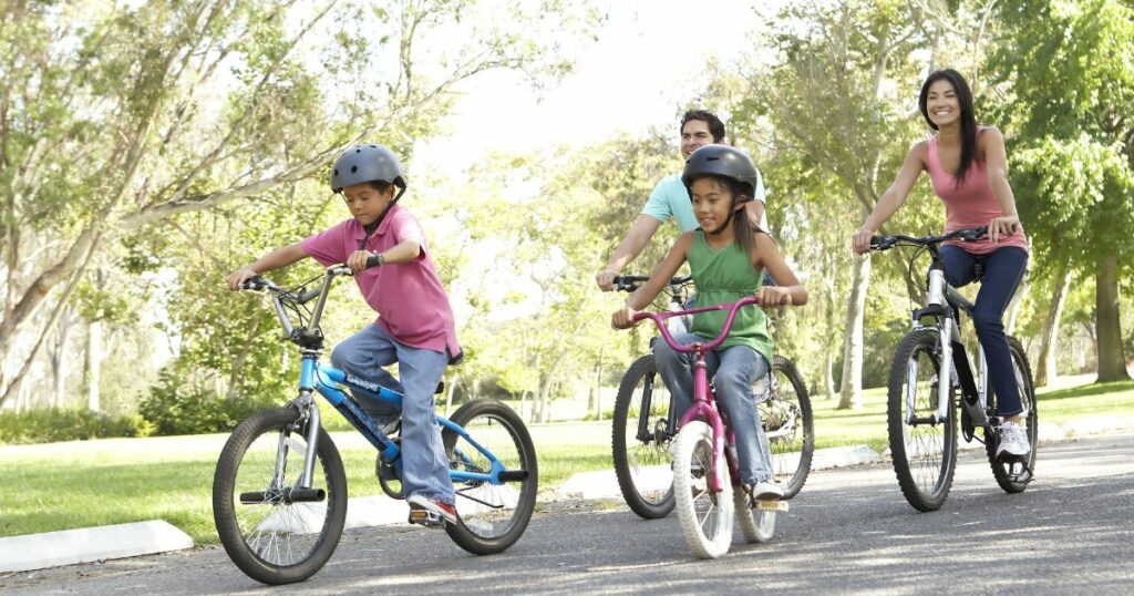 taking a family bike ride is a great things to do on father's day