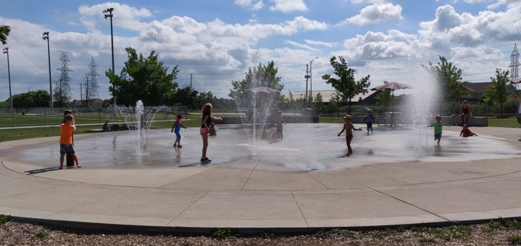 Norton Park splash pad in Burlington