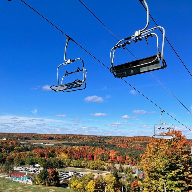 a view from below of the kelso chairlift rides
